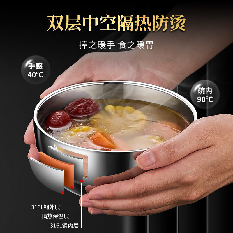 316L不锈钢碗家用成人大饭碗套装儿童吃饭汤碗面碗防摔防烫小新品