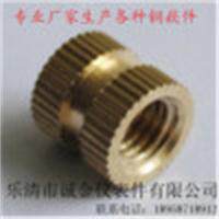 m6×6通孔注塑铜嵌件 铜镶件滚花铜螺母自产 铜卡件现货厂价直销
