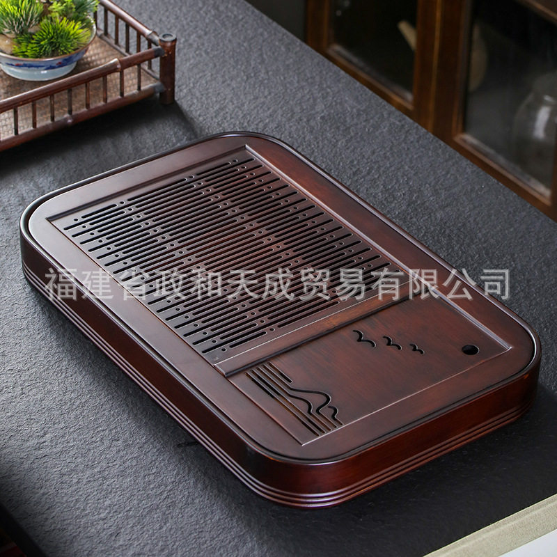 茶具家用小茶盘储水式小型迷你小号竹制竹子简易干泡台一两用茶台