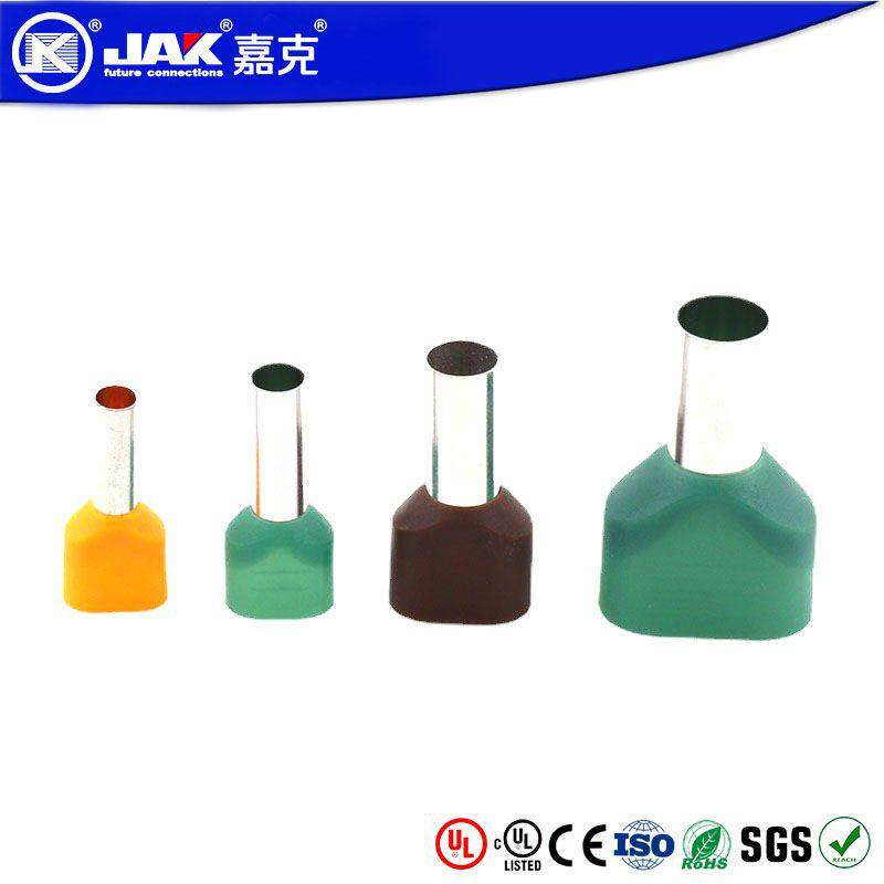 E形管端子TEVN尼龙欧式管型配电箱端头双线管形接线端子TE针形
