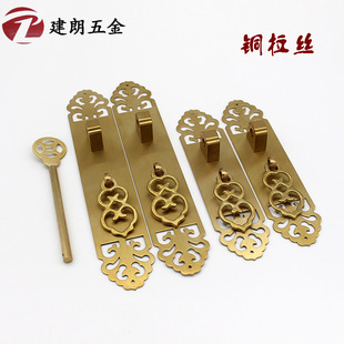 橱柜复古田园拉手五金家具铜拉手 纯铜直条把手 中式 仿古柜门拉手