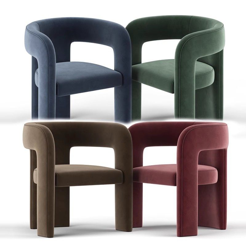 扶手椅单人布艺沙发北欧轻奢小户型整装接待设计师休闲椅子