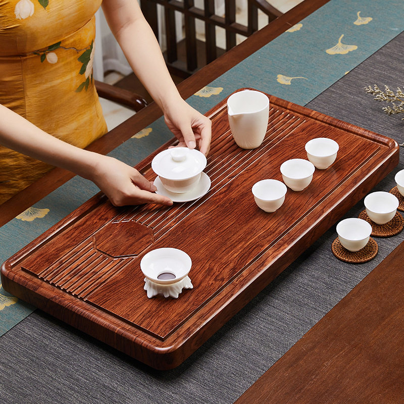 整块花梨木茶盘新中式客厅实木茶具套装家用仿原木简约排水泡茶台
