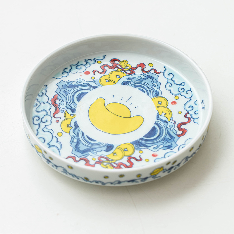 麒麟献宝圆满壶承干泡台陶瓷家用中式点心盘茶具配件壶垫托盘茶承