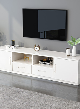 L7实木茶几电视柜组合轻奢小户型客厅家用白色地柜新中式收纳柜定