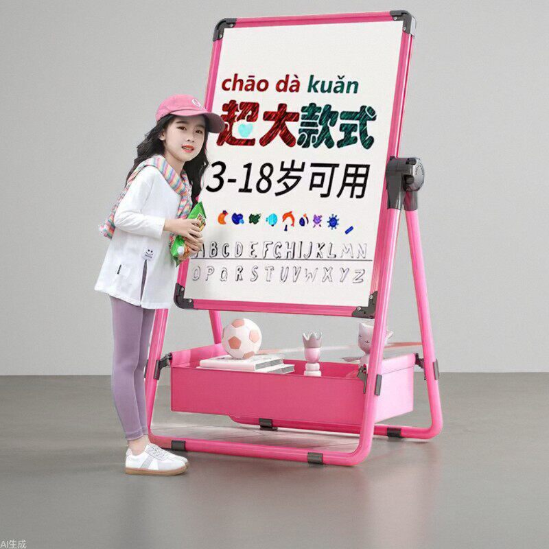 儿童磁性画板支架家用支架式双面小黑板可升降写字板儿童画板套装