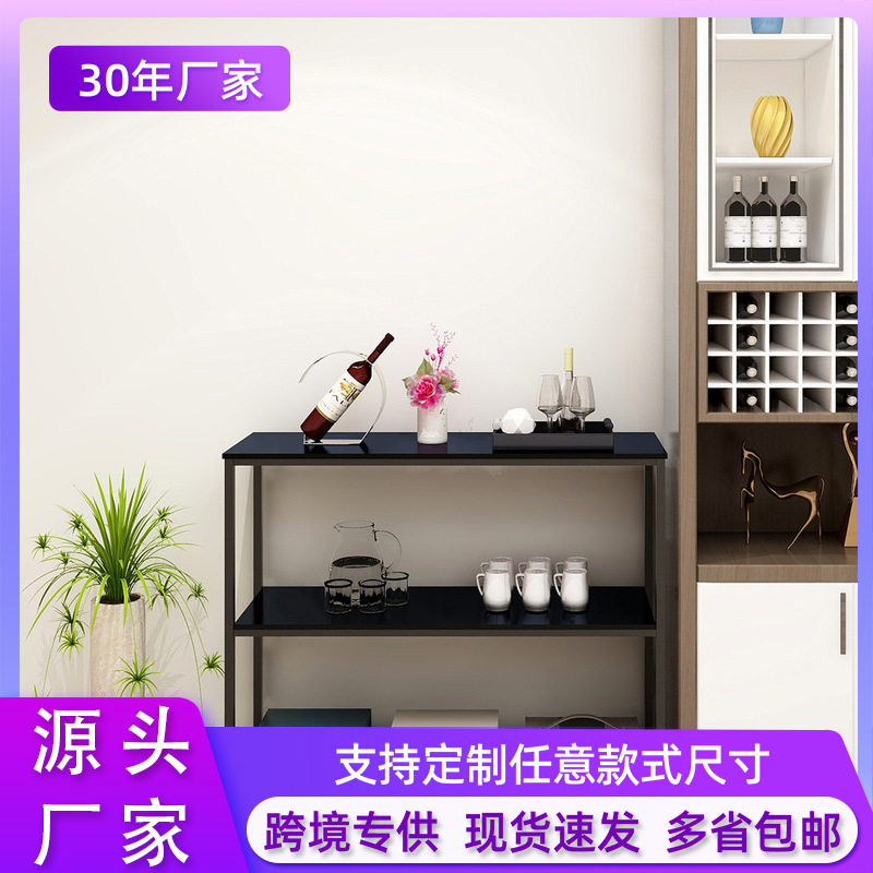 跨境货源现代简约铁艺边几 美式钢木收纳置物桌 方形多层入户边桌