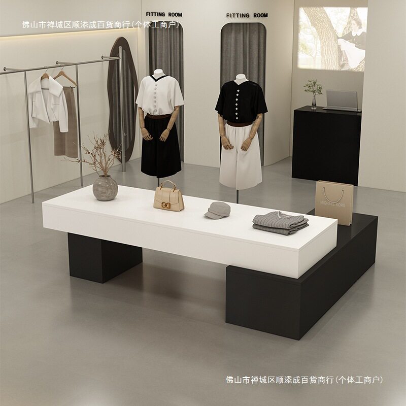 服装店石纹洞中岛台展示桌