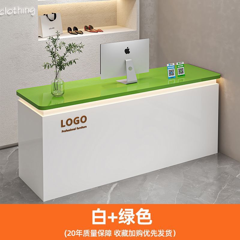 吧台收银台店铺小型简约现代美容院服装理发店柜台公司前台接待台