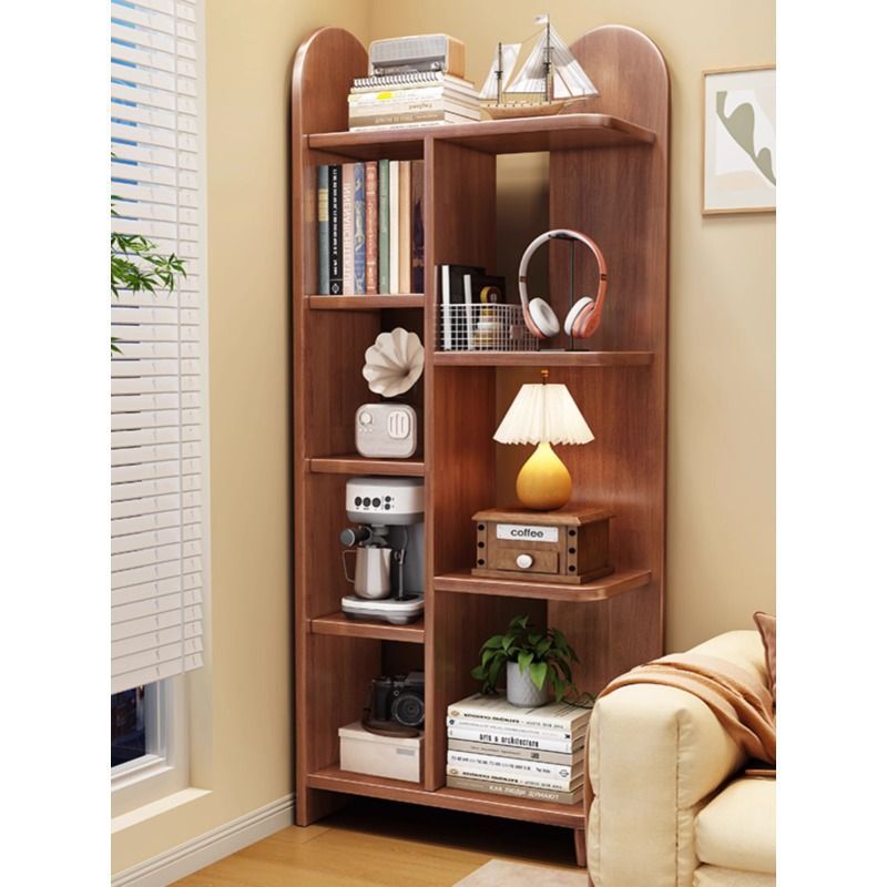实木落地书架客厅卧室收纳