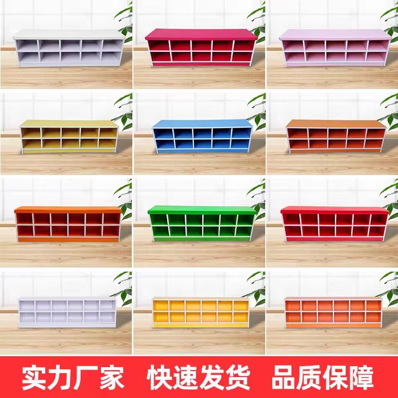 简约软包鞋柜换鞋凳幼儿园收纳
