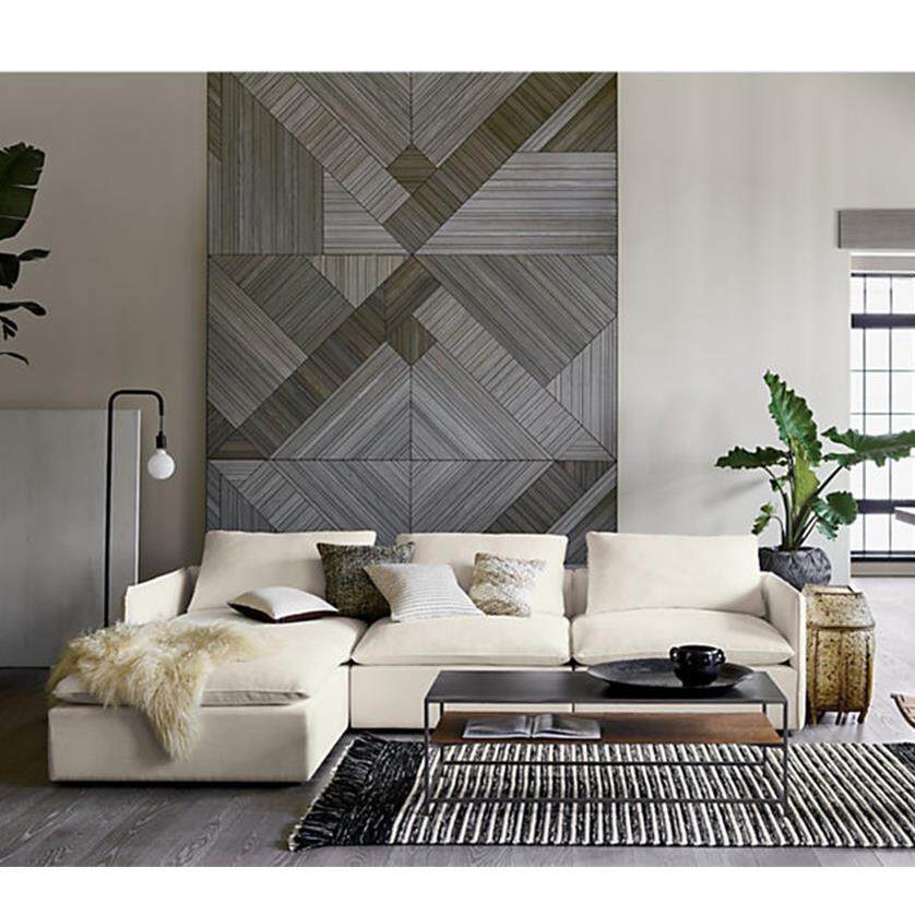 简约亚麻布艺软靠背极简白现代时尚转角组合沙发酒店别墅样板房