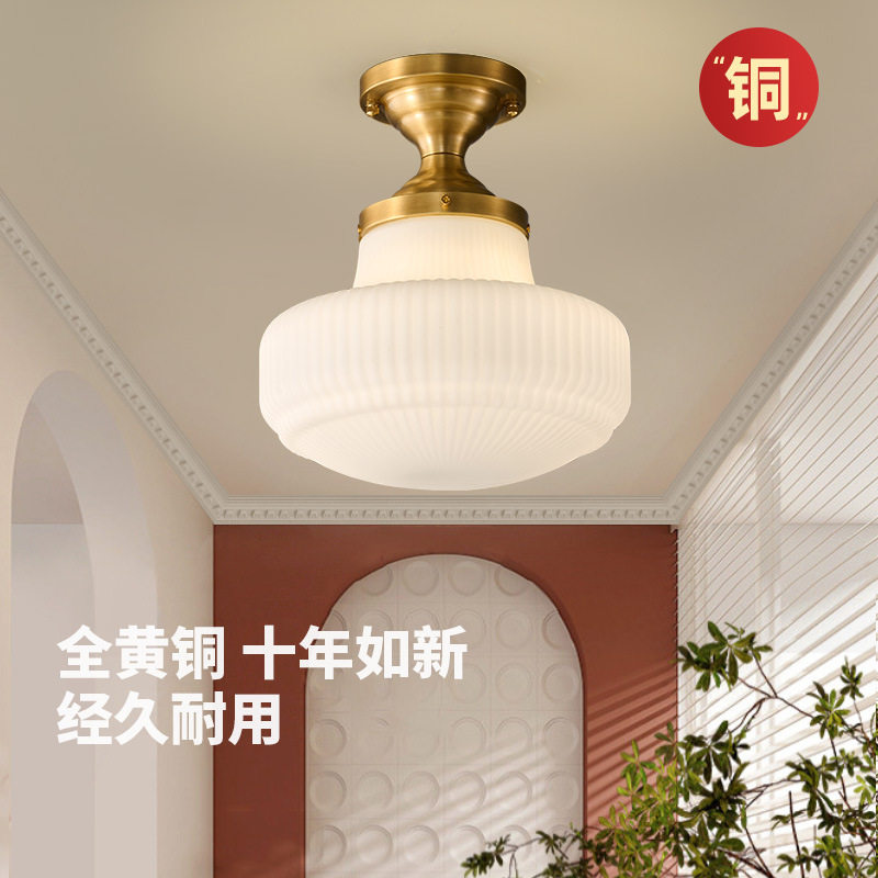 法式复古中古入户灯玄关灯阳台灯美式走廊过道灯衣帽间吸顶灯灯具