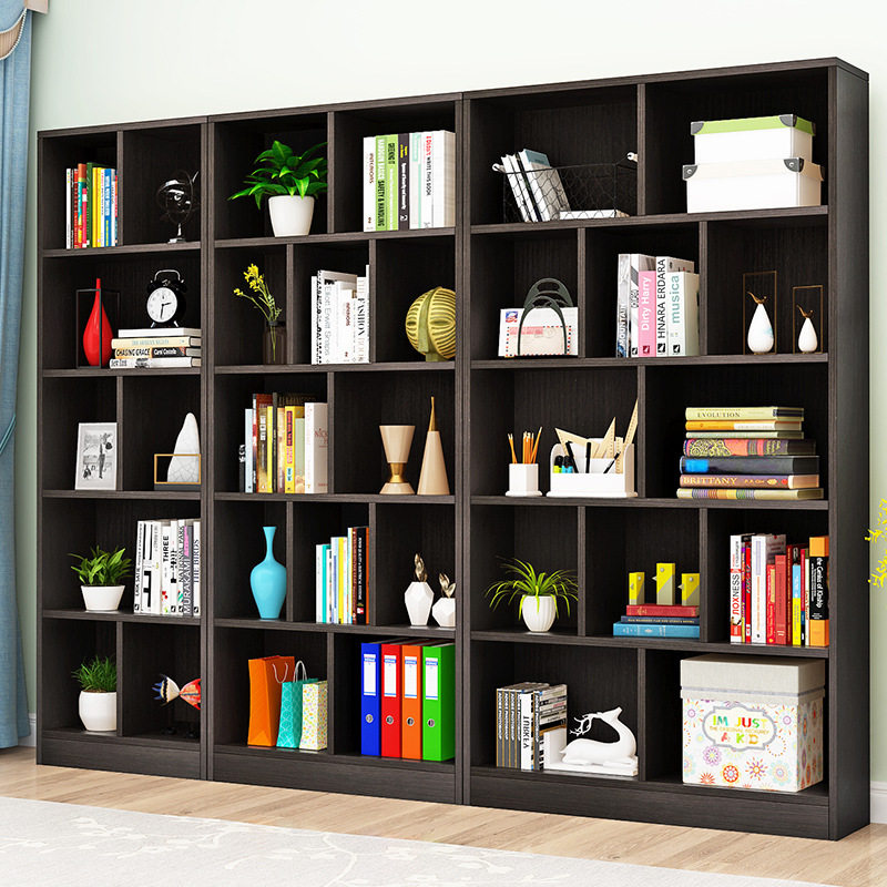 书柜简约落地家用实木书架学生置物架格子柜自由组合展示柜储物柜