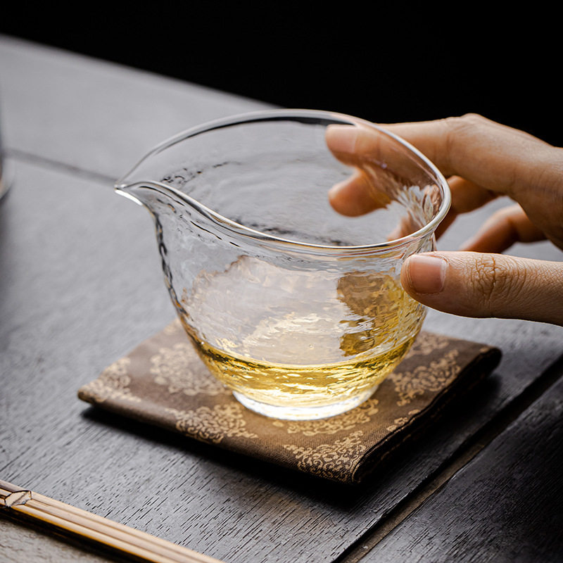 大岸堂批发日式揽月公道杯高硼硅耐热加厚玻璃公杯分茶器茶具配件