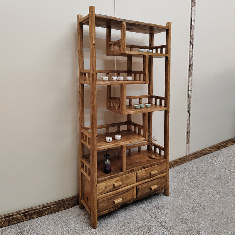 中式实木博古架茶具收纳架