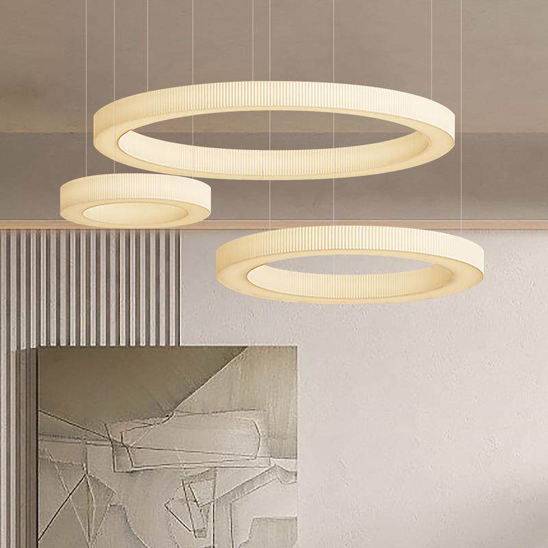 北欧客厅吊灯设计师现代简约售楼部酒店大堂饭店包厢大气圆环灯具