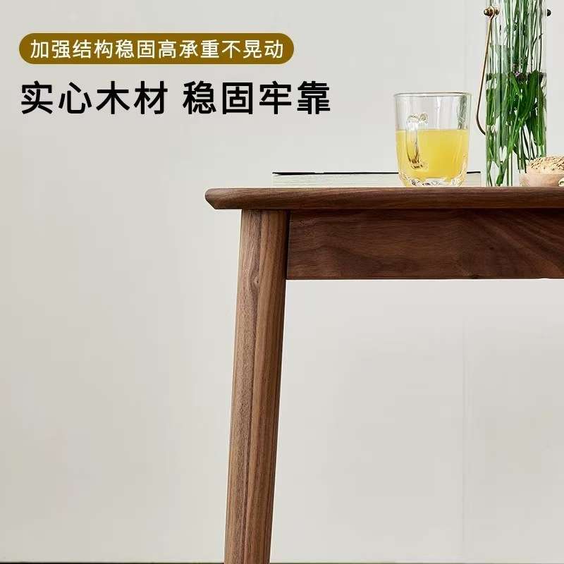 北美黑胡桃木小方桌新中式儿童餐桌木桌矮桌实木学习桌家具茶桌