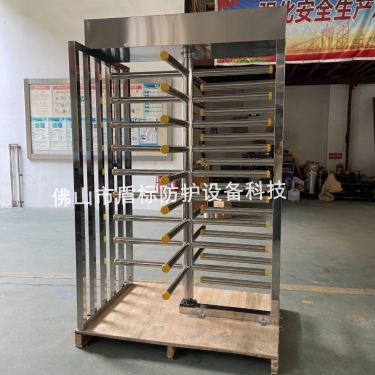 盾标防护生产不锈钢半高旋转通道道闸手推十字式栅栏闸出入通道门