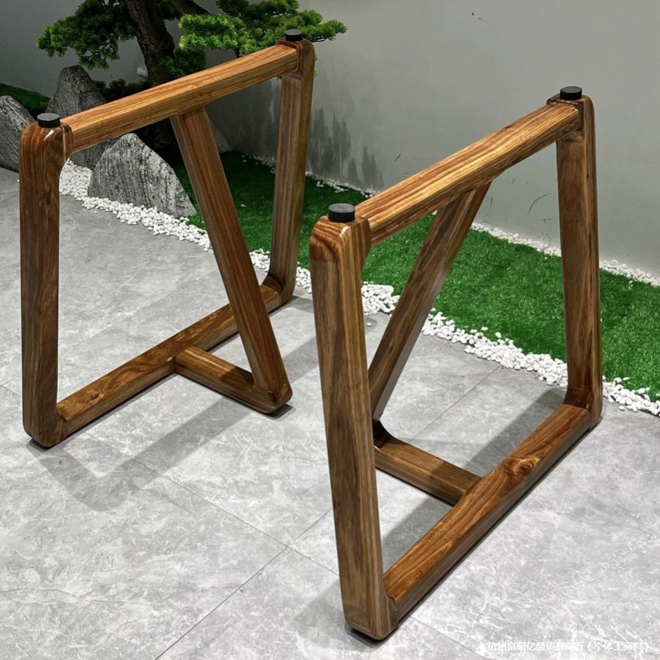 实木乌金木奥坎茶桌桌脚三角架