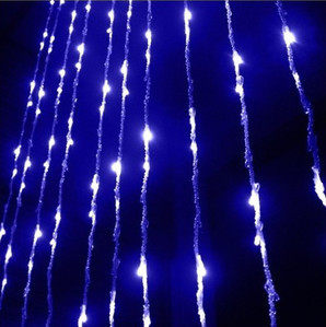 2*2.5米480LED蓝窗帘瀑布流水跑马灯 背景装饰婚庆道具灯节日彩灯