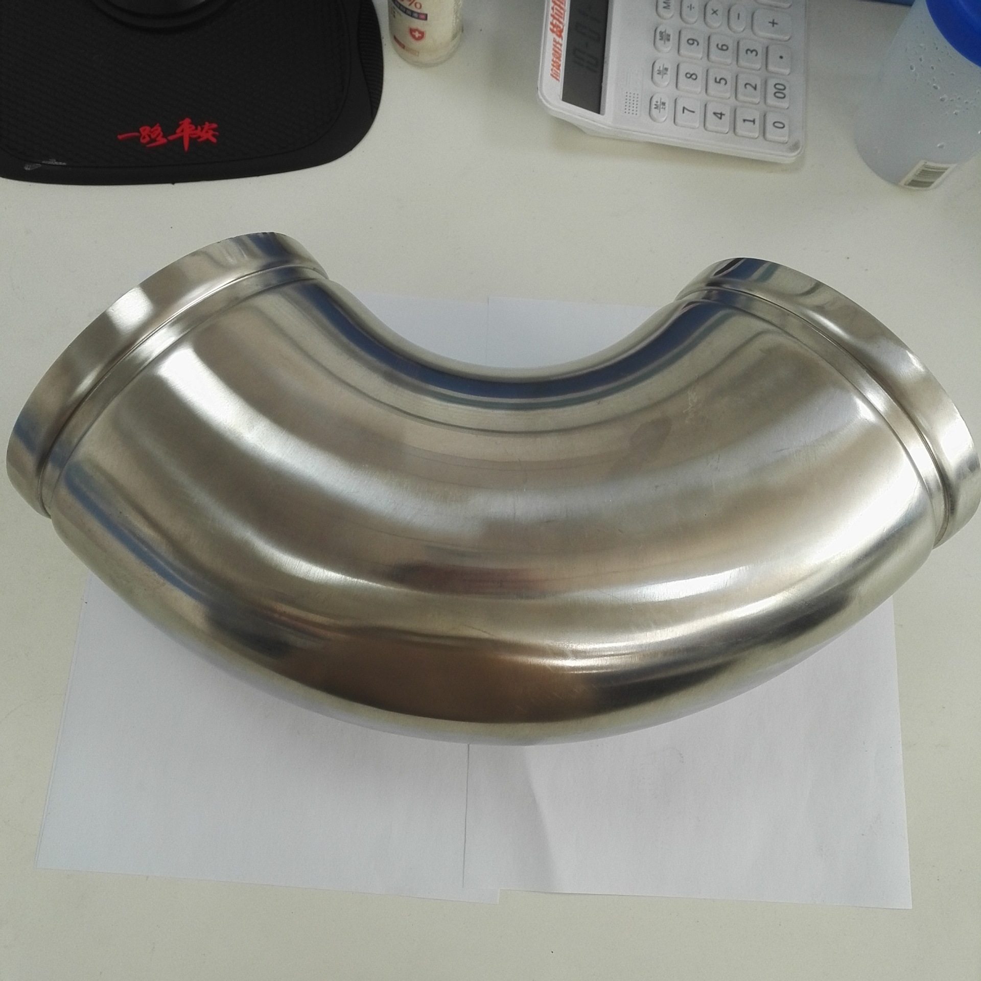 水处理泵房卫生级304不锈钢沟槽弯头卡箍管件配件光面90°现货发