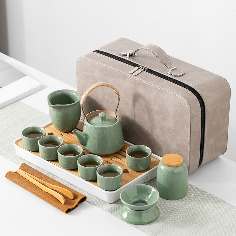 便携式旅行茶具整套装备户外包车载办公室家用茶盘功夫泡茶壶茶杯