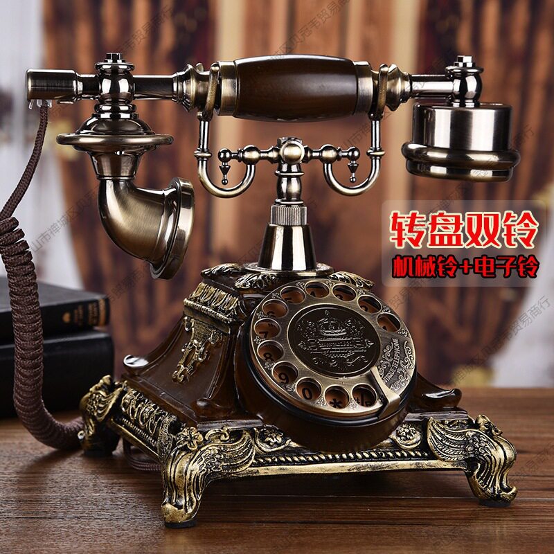 老式手摇电话机欧式复古电话机座机家用创意影视壁挂电视剧民国