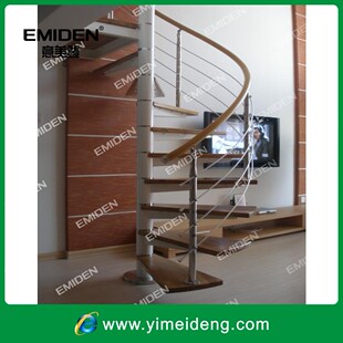 欧式钢木旋转楼梯/室内家用阁楼旋转楼梯/酒店公寓楼梯/民宿楼梯