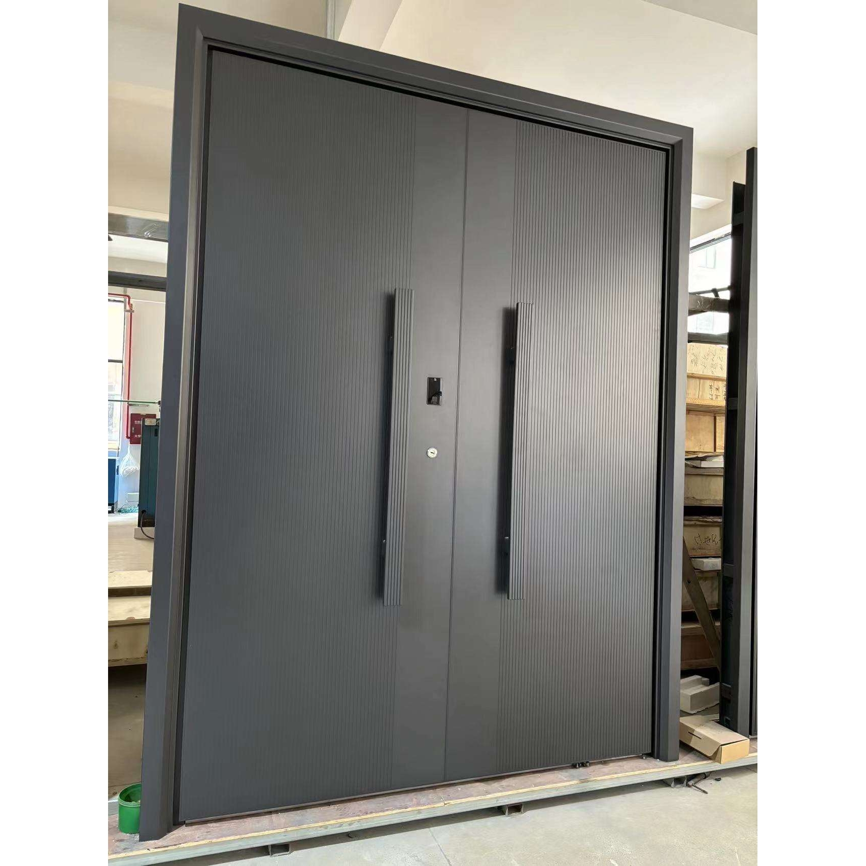 双面精雕10个厚豪华铸铝门高端住宅小区智能防盗入户门极窄边工艺