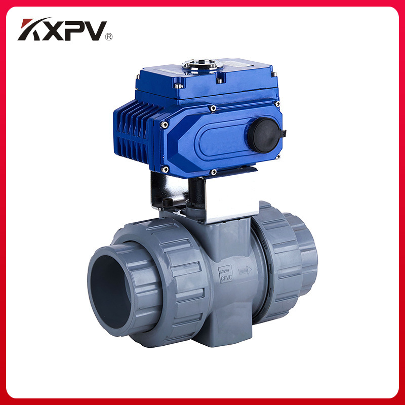 电动塑料CPVC承插式球阀 电动双由令球阀Q961F-10V水处理 防腐蚀