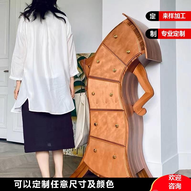 中古叉腰复古五斗柜异形装饰柜客厅创意个性储物柜卧室抽屉收纳柜