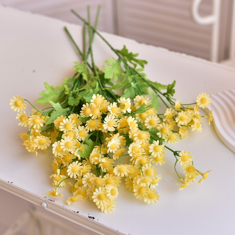 田园小雏菊仿真花洋甘菊假花餐桌花摆件干花客厅花束小清新野菊花