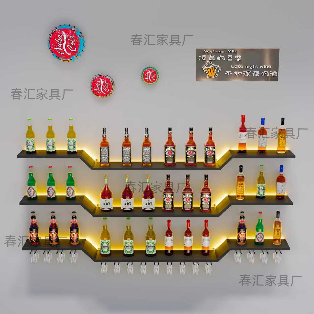 简约现代餐厅壁挂红酒架