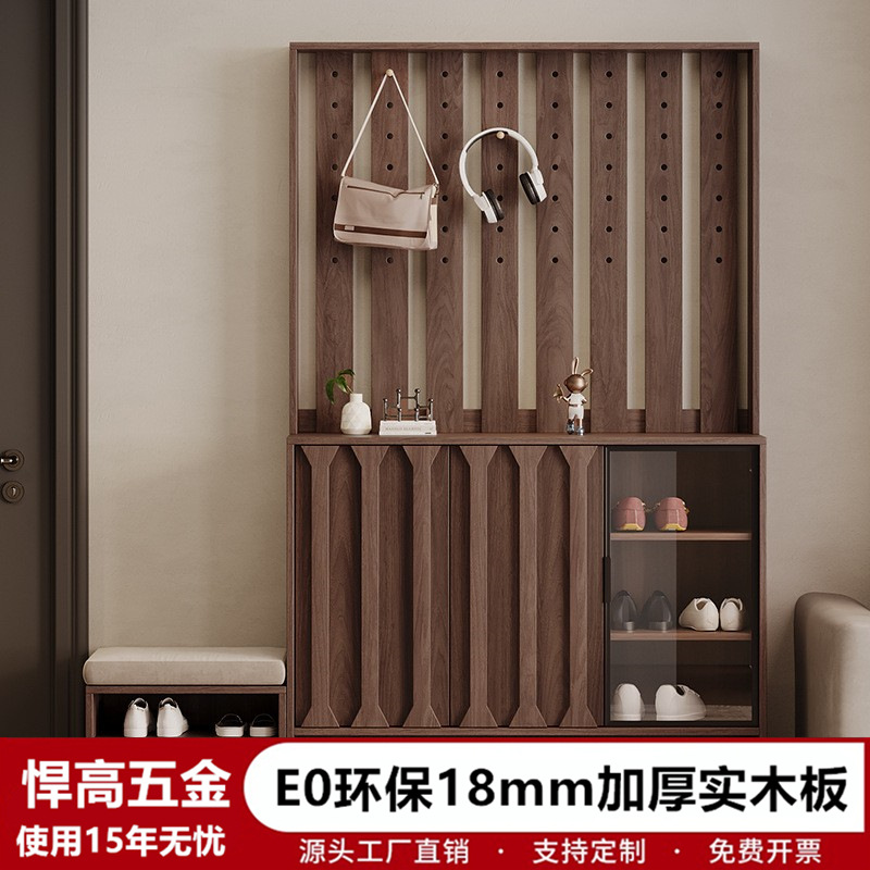 实木鞋架换鞋凳鞋柜带挂衣架一体中式落地家用入户门鞋帽架鞋橱