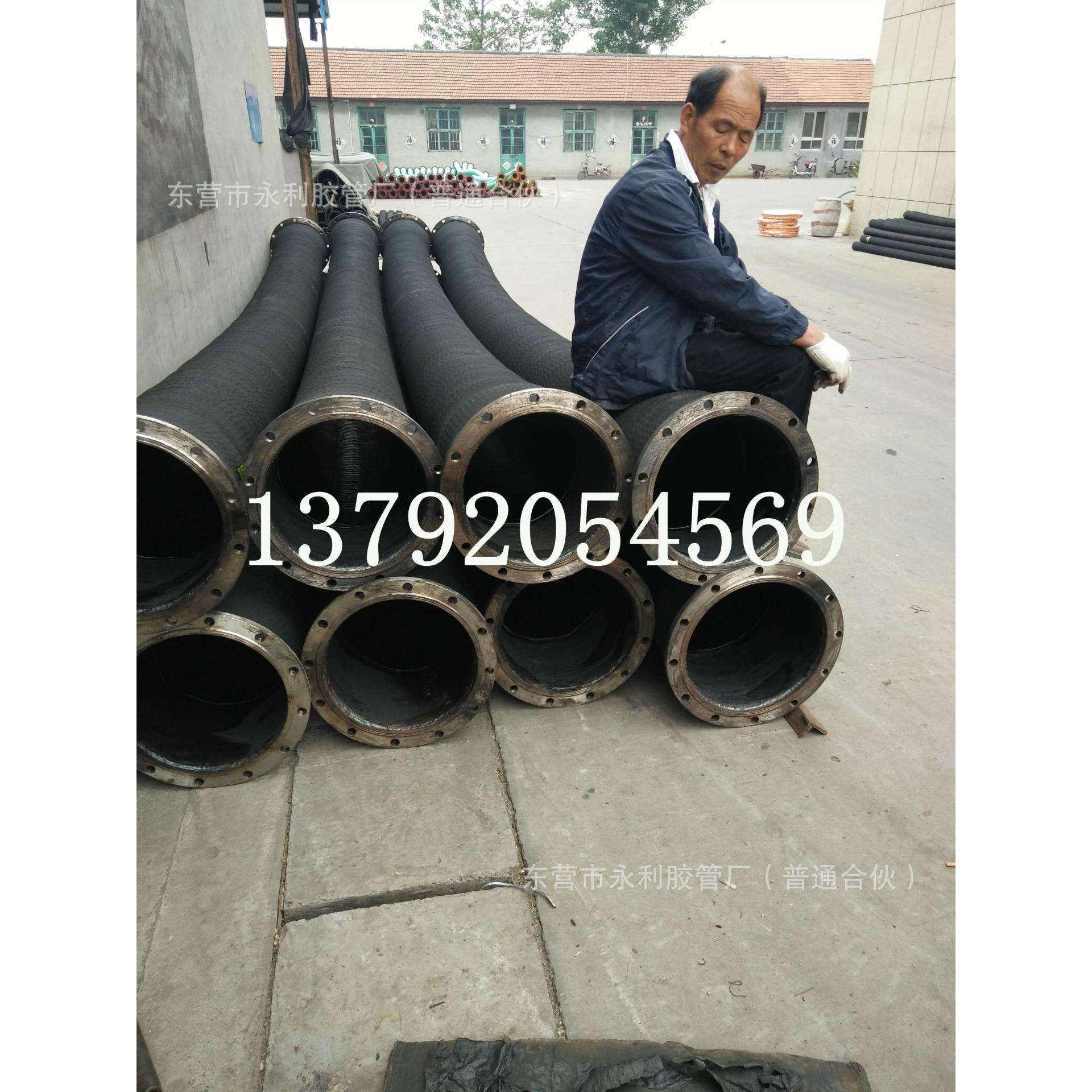 DN150-650mm黑色橡胶管大口径螺旋钢丝增强吸排水胶管