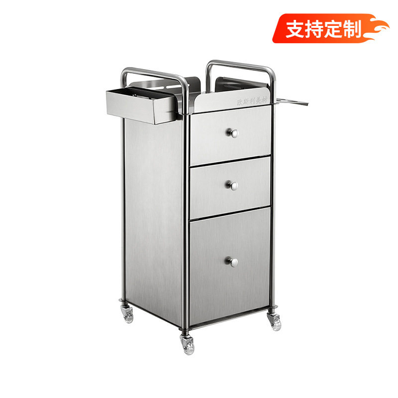 美发店剪发柜美容院工具收纳柜发廊吹风机置物架理发店灯柜小推车