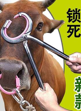 牛鼻环牛鼻圈牛鼻子牵引扣牛用养殖安装钳打孔器械穿孔针牛鼻钳子