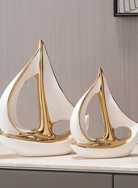 速发财帆风顺帆船摆件家居饰品招一客厅办装室酒柜公饰品店铺开业