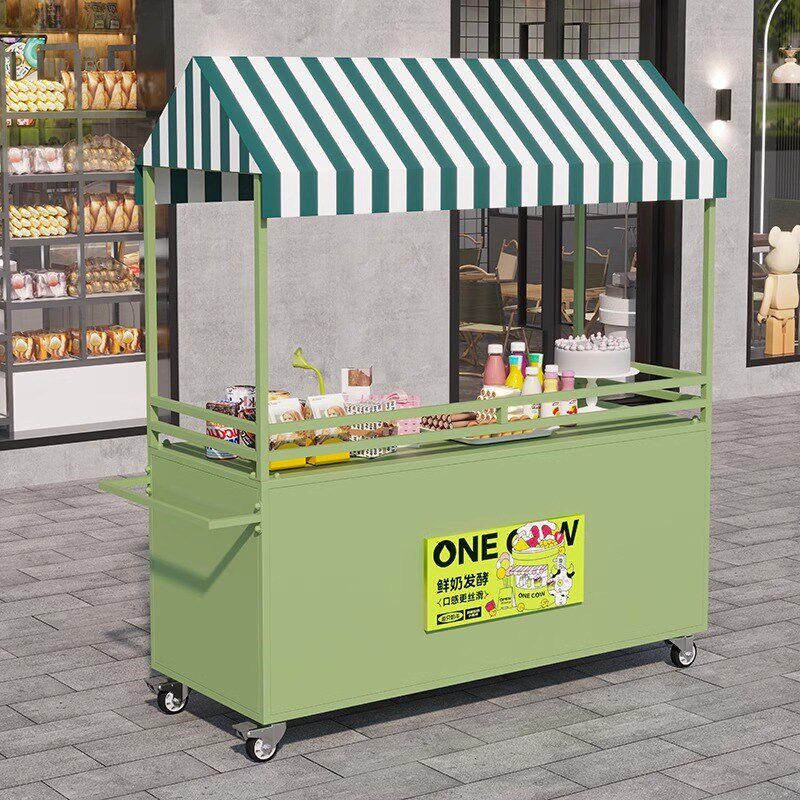 现货速发#欧式铁艺花车户外集市地摊摆摊手推车小吃夜市移动摊位