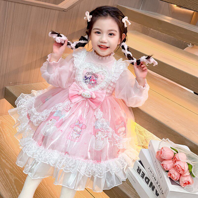 速发洛丽塔礼宝公主裙秋冬长袖毛衣蓬蓬裙小孩生服宝日裙子