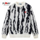 高街撞色竖条纹男女款 PLAY 宽松上衣 秋冬季 美式 HEITY 官方针织衫