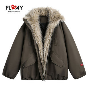 HEITY 复古座山雕保暖加厚情侣款 官方棉衣冬季 美式 外套 新款 PLAY