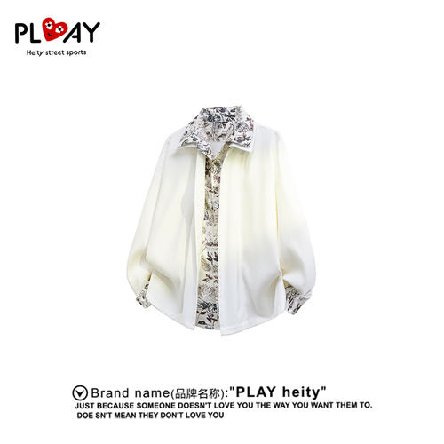 PLAYHEITY男女假两件长袖衬衫