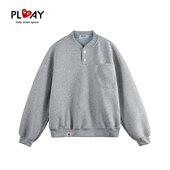 官方卫衣秋冬新款 PLAY HEITY 休闲港风宽松男女套头纽扣百搭上衣