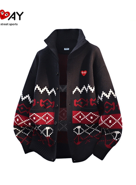 PLAY HEITY 官方针织开衫秋冬新款时尚潮流撞色男女休闲百搭外套