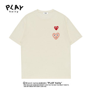 T恤夏季 官方短袖 新款 潮牌男女款 休闲百搭情侣上衣 PLAY 时尚 HEITY