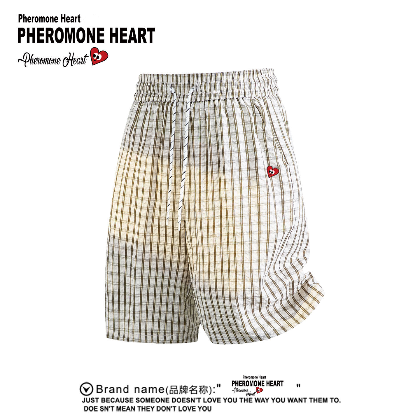 PLAY HEITY 官方潮牌格子大码五分短裤男女款宽松休闲百搭运动裤