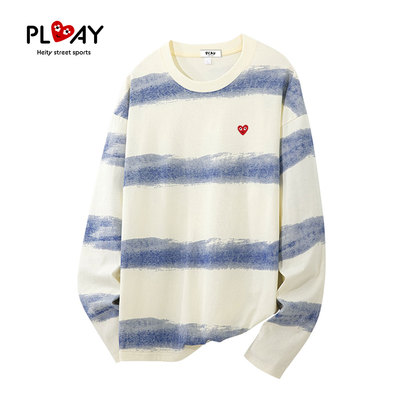 PLAYHEITY秋季男士条纹宽松T恤