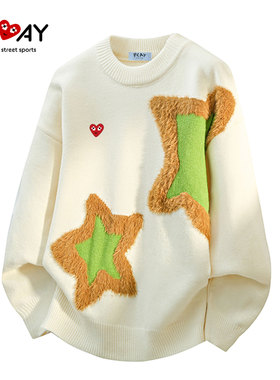 PLAY HEITY 官方针织衫秋冬新款时尚潮牌百搭情侣款圆领套头上衣